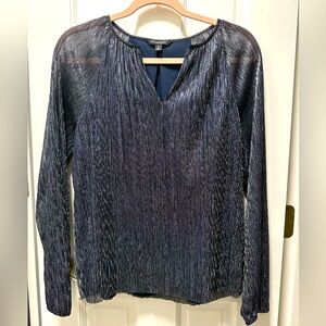 Banana Republic Navy Shimmer Women's Longsleeve Top